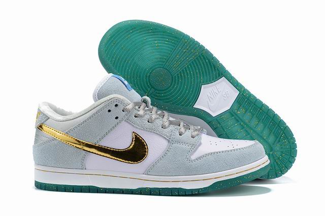 Cheap Nike Dunk Sb Men's Shoes Grey White Golden-61